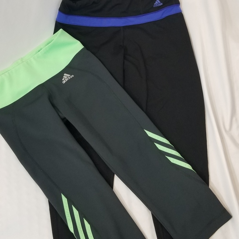 2 Pair EUC Adidas Climalite Crops Size Small